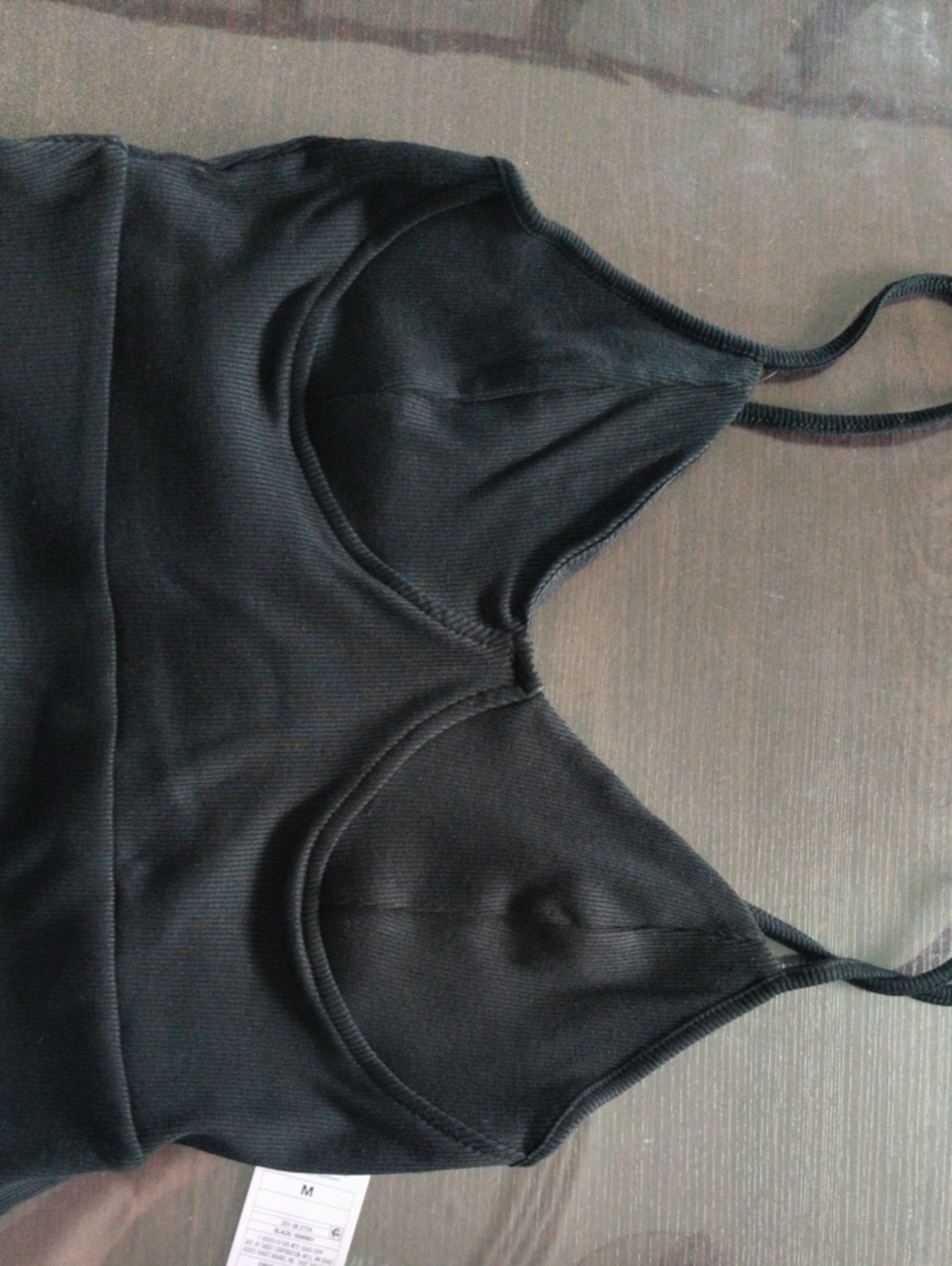 wild fable Black Ribbed Mini Dress with Spaghetti Straps